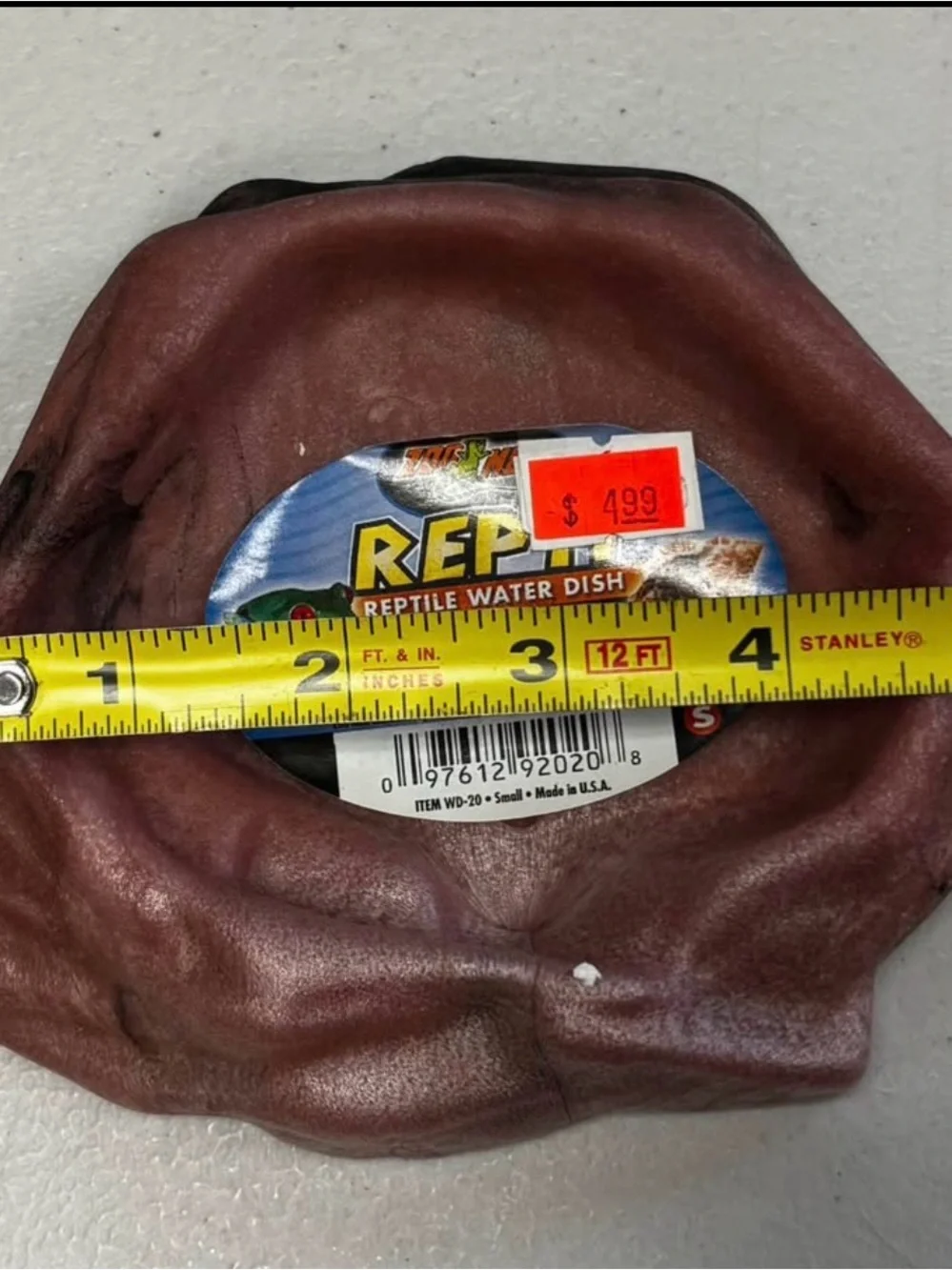 Reptile Water Dish - Red Brown